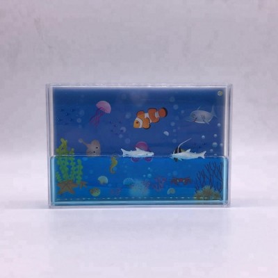 Acrylic Liquid Oil Resin Floaters Rectangle Shape Plastic Liquid Photo Frame With Custom Picture