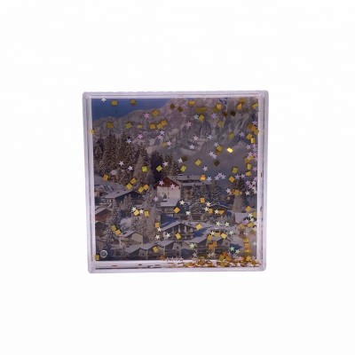 Hot selling New Year Christmas Gift Plastic Acrylic Glitter Photo Frame