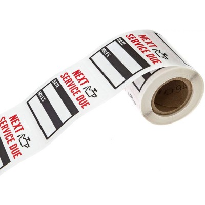 Writeable Calibre Small Custom Calibration Date Code Vinyl Waterproof Writable Laminated Write On Label Oil Change Sticker